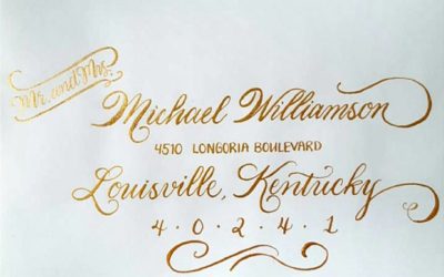 Recent Calligraphy: Gold Ink using our Mix and Match Calligraphy Option