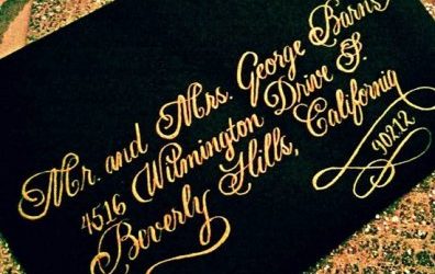 Black and Gold Wedding Calligraphy