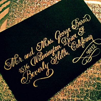 Black and Gold Wedding Calligraphy