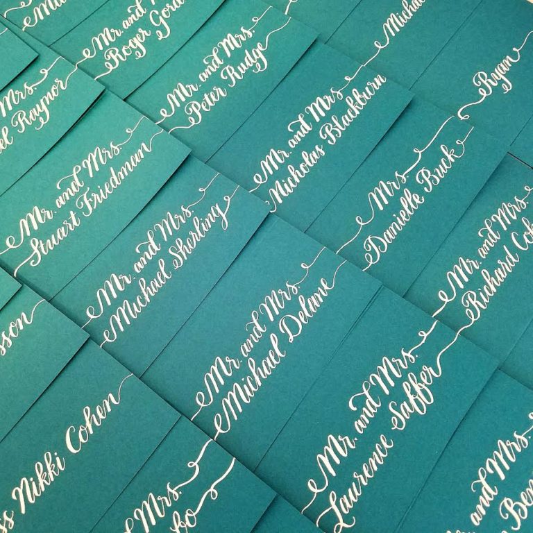Recent Calligraphy: Spring Place Cards - Calligraphy by Jennifer
