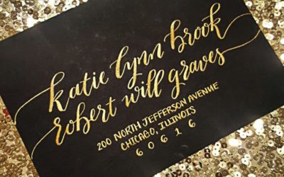 Metallic Gold Envelope Calligraphy