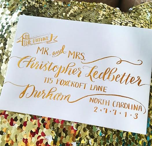 Gold Wedding Calligraphy