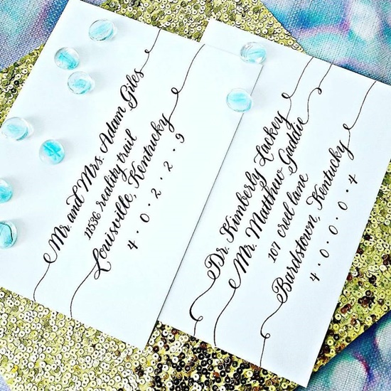 wedding envelope calligraphy