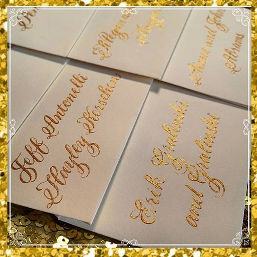 Luxurious Wedding Calligraphy Escort Cards