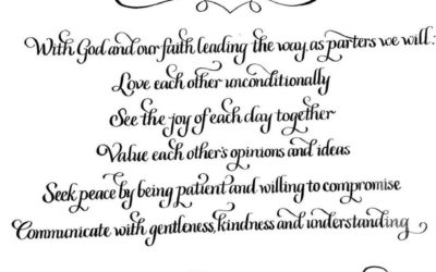 Custom Calligraphy Wedding Vows