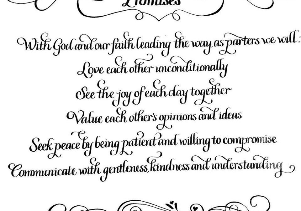 Custom Calligraphy Wedding Vows