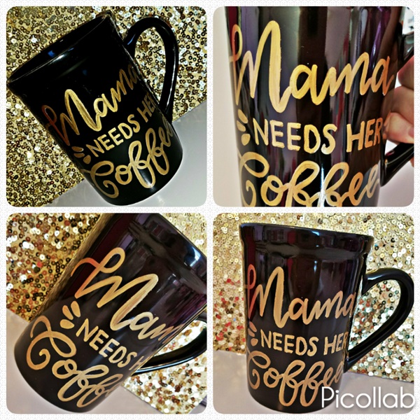 Calligraphy Coffee Mug: Mama Needs Her Coffee