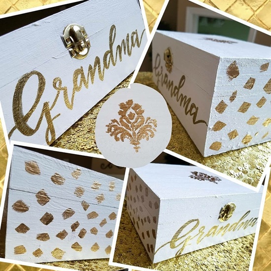 Custom Calligraphy Hand Painted Box