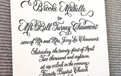 Custom Letterpress Calligraphy Wedding Invitation