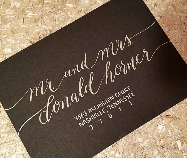 Modern Wedding Envelope Calligraphy