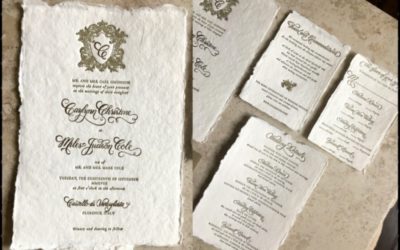 Custom Calligraphy Letterpress Wedding Invitations