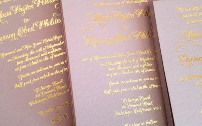 Gold Foil Custom Calligraphy Invitations