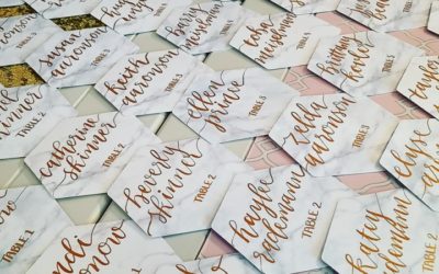 Luxurious Gold Calligraphy Place Cards