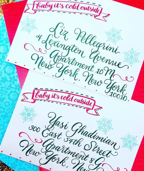 Festive Christmas Envelope Calligraphy