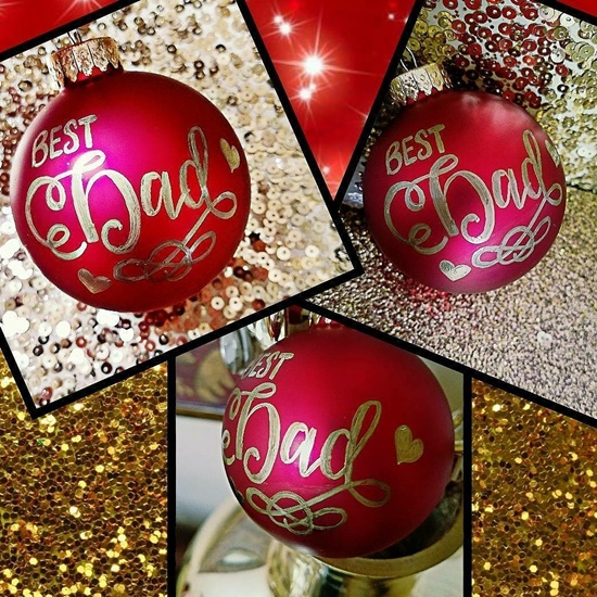 Painted Glass Calligraphy Christmas Ornaments