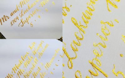 Sweet Pea Calligraphy Font in Gold Ink