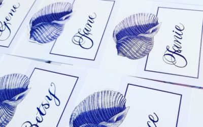 Summer Beach Calligraphy Place Cards