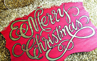 Christmas Calligraphy Wooden Plaque