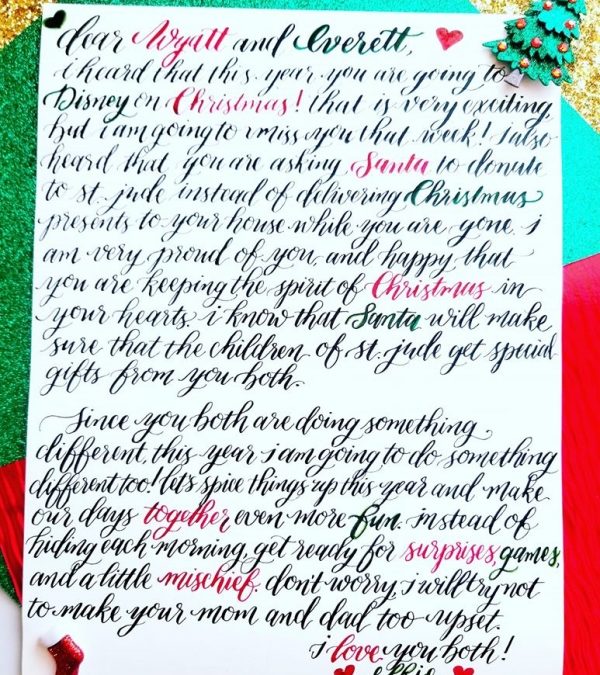 Christmas Calligraphy Santa Letter