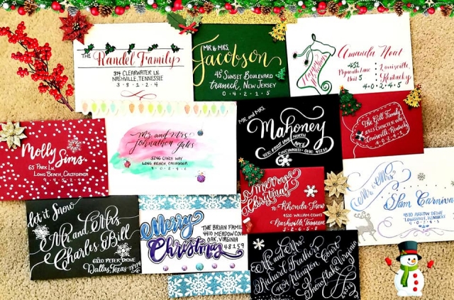 Christmas Calligraphy Envelope Sale