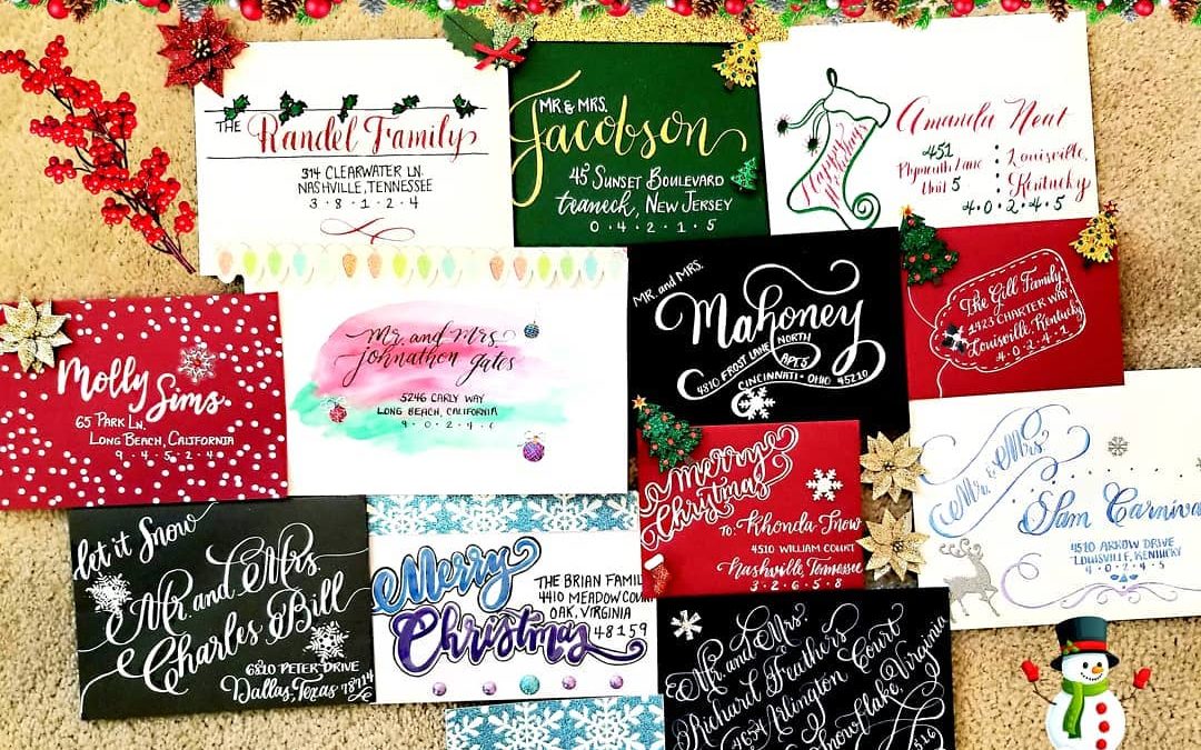 Christmas Calligraphy Envelopes