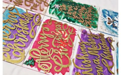 Painted Acrylic Christmas Calligraphy Cards