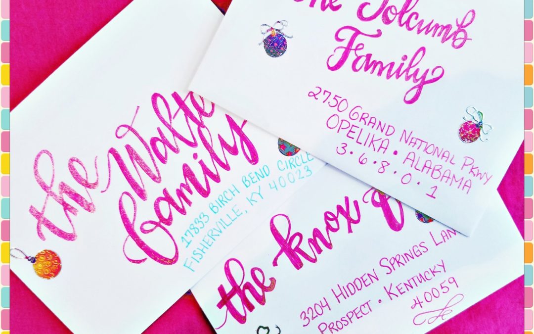 Colorful Christmas Envelope Addressing